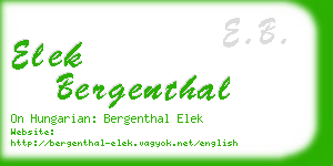 elek bergenthal business card